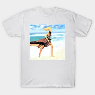 Happy girl by the sea T-Shirt
